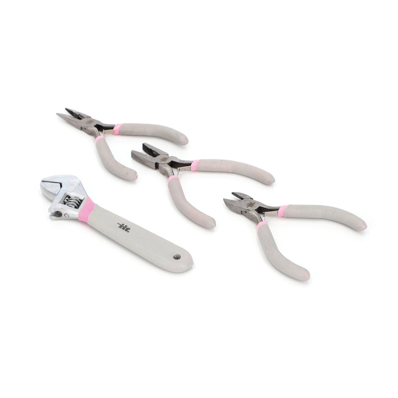 IIT 5PC LADIES PLIERS & ADJUSTABLE WRENCH SET IN PINK FOAM TRAY