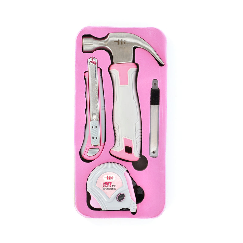 IIT 9PC LADIES TOOL SET IN FOAM TRAY HAMMER-KNIFE-TAPE MEASURE
