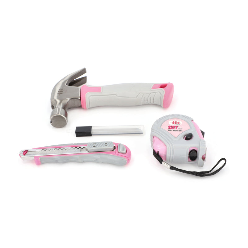 IIT 9PC LADIES TOOL SET IN FOAM TRAY HAMMER-KNIFE-TAPE MEASURE