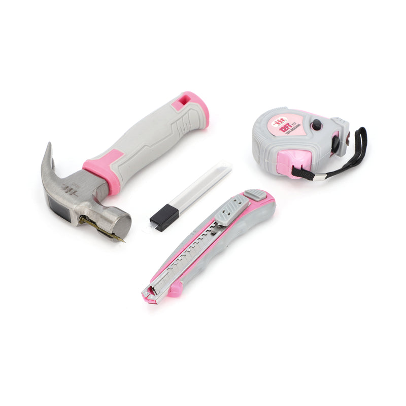 IIT 9PC LADIES TOOL SET IN FOAM TRAY HAMMER-KNIFE-TAPE MEASURE