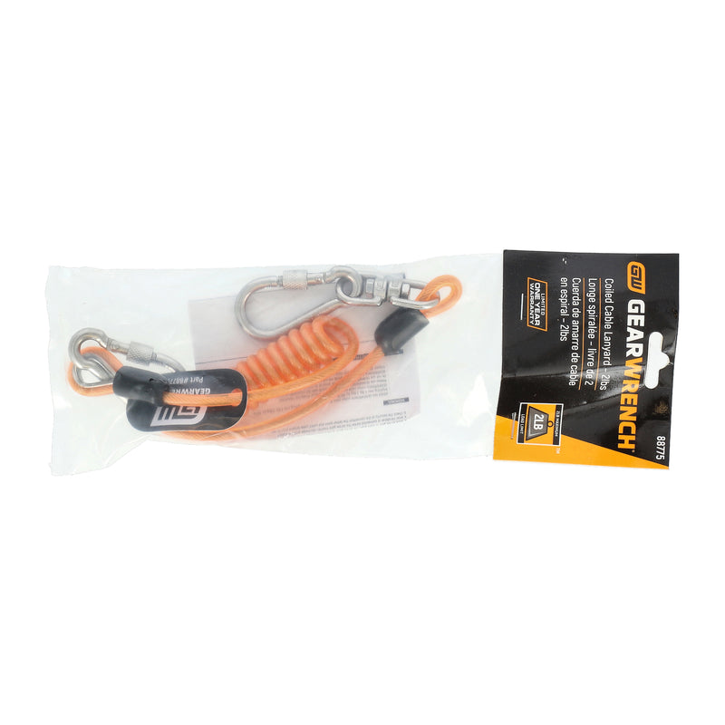 GEAR WRENCH 2lb MAX COILED CABLE LANYARD -NO ADVERTISING OR INTERNET SALES