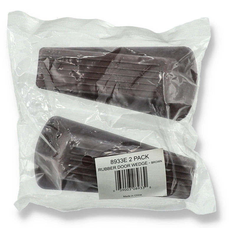 2PK BROWN RUBBER DOORSTOP WEDGES