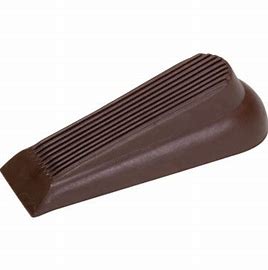2PK BROWN RUBBER DOORSTOP WEDGES