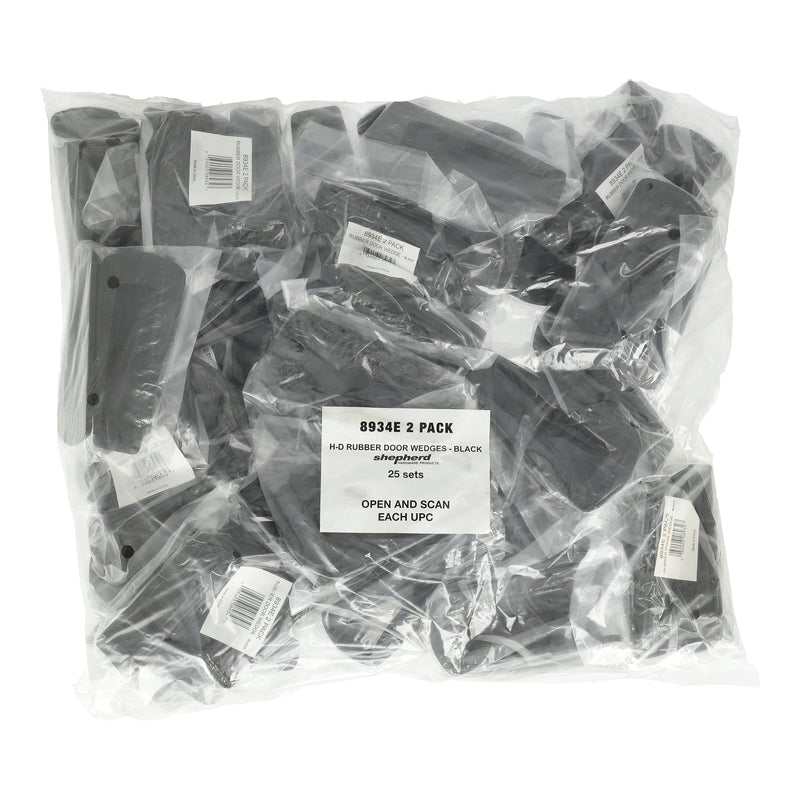 SHEPHERD 2PK BLACK HEAVY DUTY RUBBER DOOR WEDGE BAG & UPC