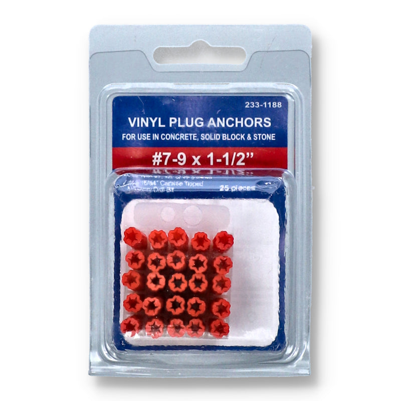 25PC VINYL PLUG ANCHORS #7-9 1-1/2''