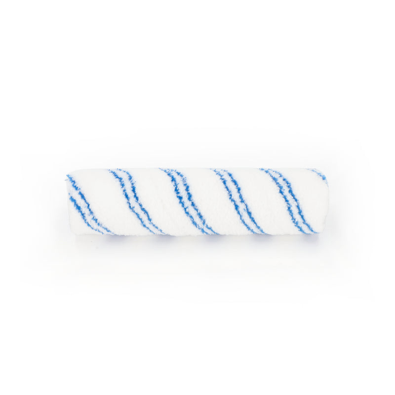 9'' MICROFIBER ROLLER COVER 1/4'' NAP WHITE WITH BLUE STRIPE