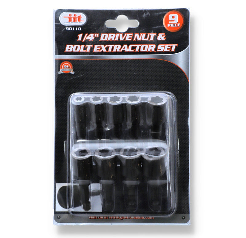 IIT 9pc 1/4'' NUT & BOLT EXTRACTOR SET CR-MO