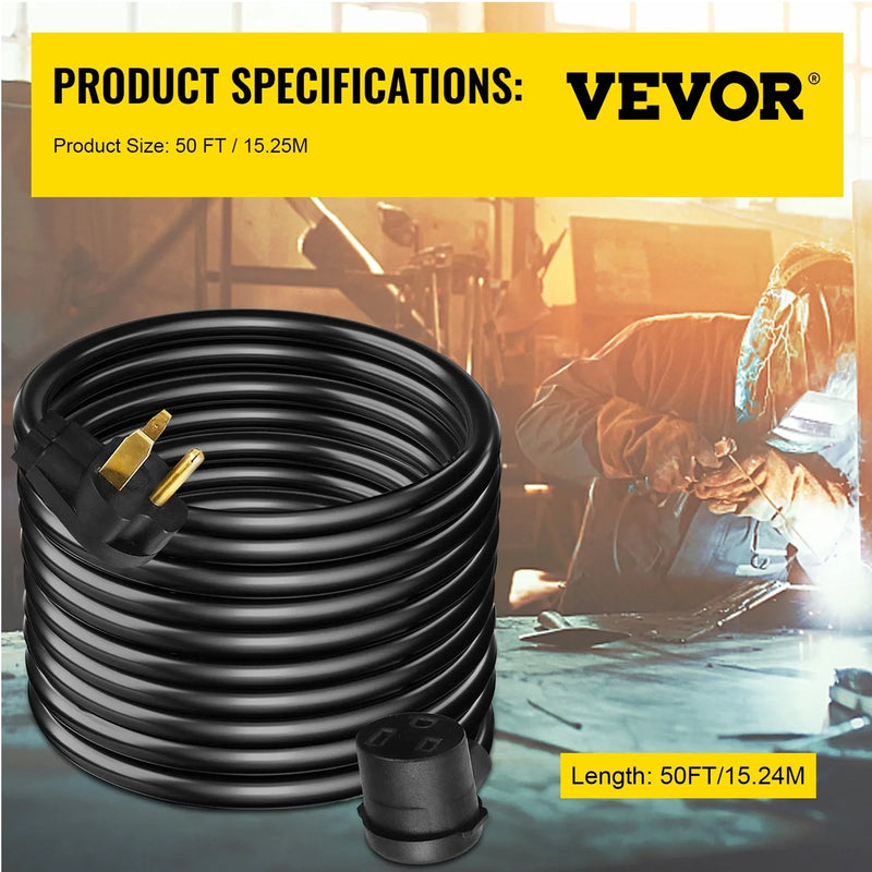 VEVOR 50' 40A 8/3 250V EXTENSION CORD WITH NEMA 6-50 ENDS