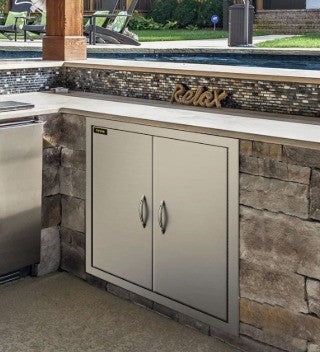 VEVOR 24x24'' STAINLESS OUTDOOR BBQ GRILL DOOR w/MAGNETIC LATCH