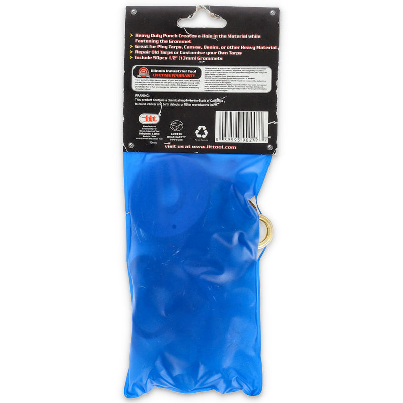 IIT 1/2'' GROMMET PUNCH & 25 PAIR OF GROMMETS