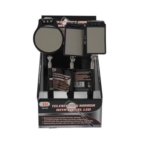 TELESCOPIC MIRROR SWIVEL 3 LED HEAD