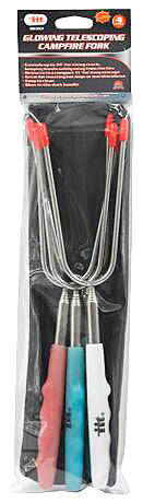 IIT 4pc TELESCOPIC CAMPFIRE FORK GLOW-IN-THE-DARK