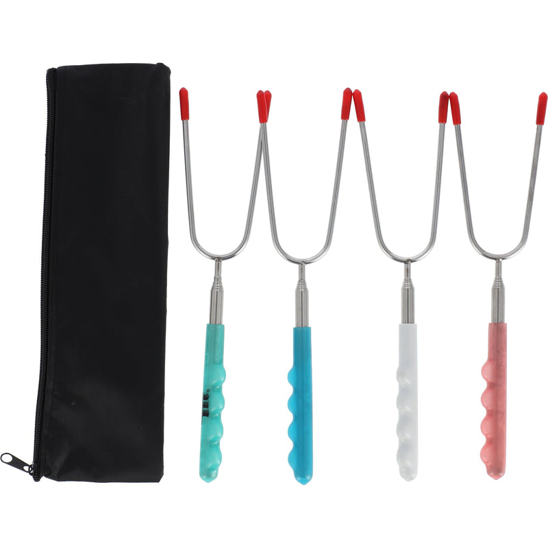 IIT 4pc TELESCOPIC CAMPFIRE FORK GLOW-IN-THE-DARK