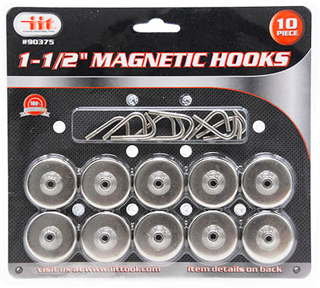IIT 10pc 1-1/2'' MAGNETIC HOOKS