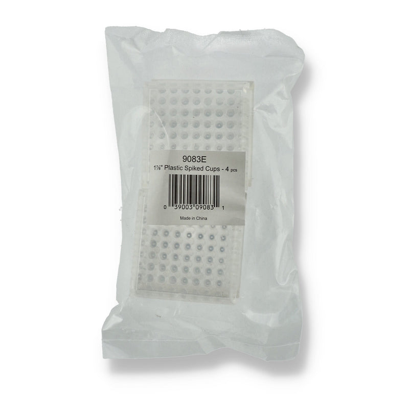 9083E-4PC 1-7/8'' CLEAR SQUARE PLASTIC SPIKED FURNITURE CUPS