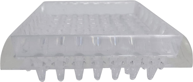 9083E-4PC 1-7/8'' CLEAR SQUARE PLASTIC SPIKED FURNITURE CUPS