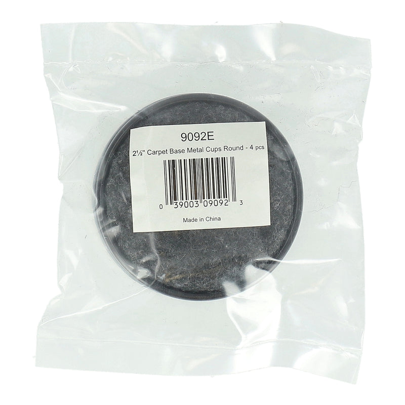 SHEPHERD 4PC 2-1/2'' ROUND CARPET BASE METAL CUPS