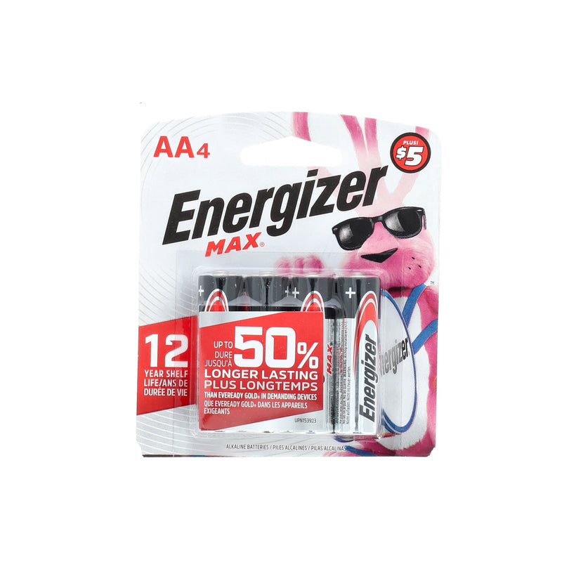 ENERGIZER MAX 4PK AA BATERY $5 PRE-PRICE