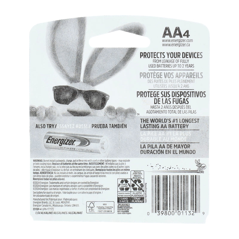 ENERGIZER MAX 4PK AA BATERY $5 PRE-PRICE