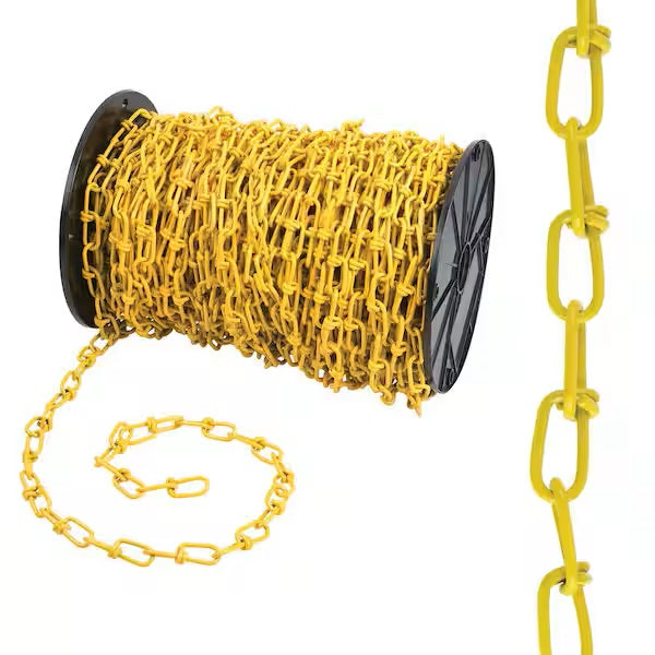 EVERBILT 175' #2/0 DOUBLE LOOP ZINC CHAIN YELLOW COATED 255 WLL