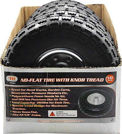 IIT 10'' NO-FLAT TIRE w/KNOB TREAD