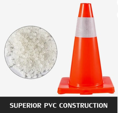VEVOR 20pc 18" PVC ORANGE REFLECTIVE TRAFFIC CONES