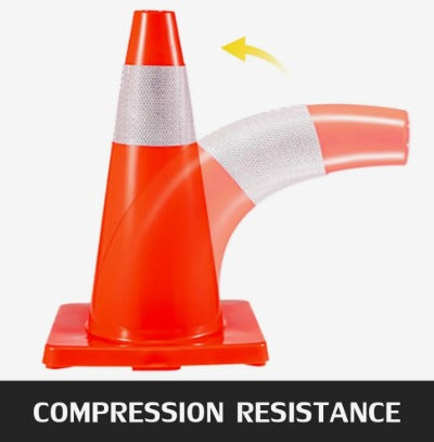 VEVOR 20pc 18" PVC ORANGE REFLECTIVE TRAFFIC CONES