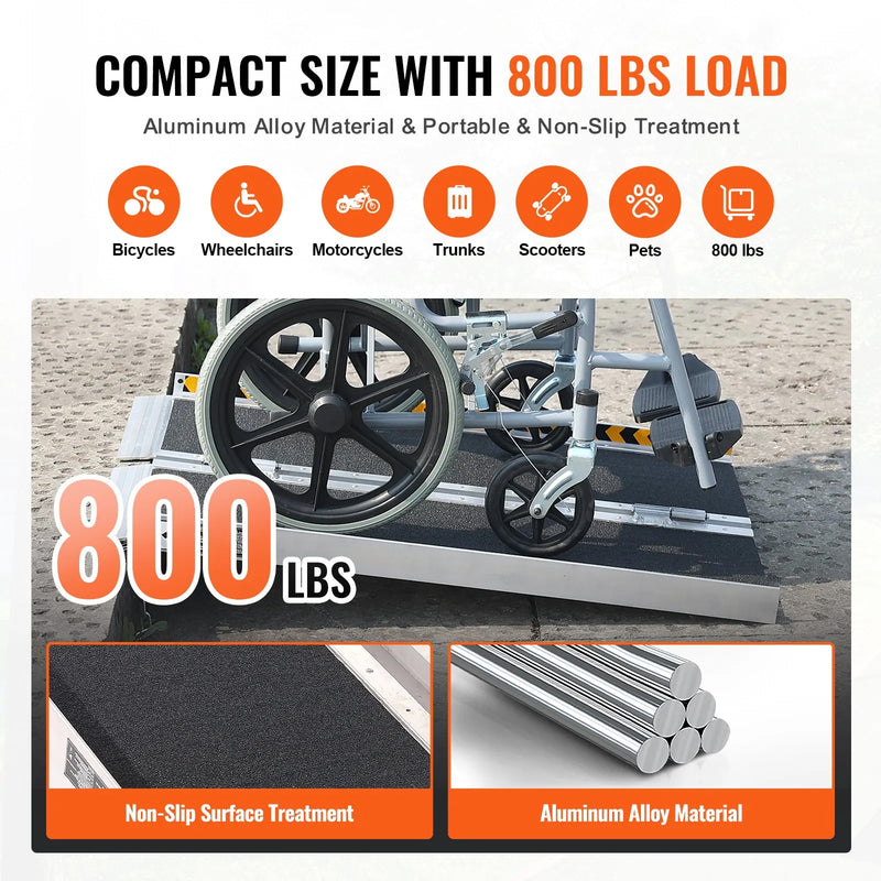 VEVOR 42.5'' RUBBER THRESHOLD RAMP 2.6'' RISE