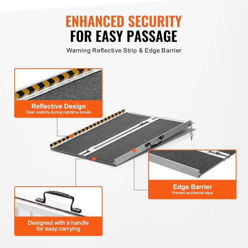 VEVOR 42.5'' RUBBER THRESHOLD RAMP 2.6'' RISE