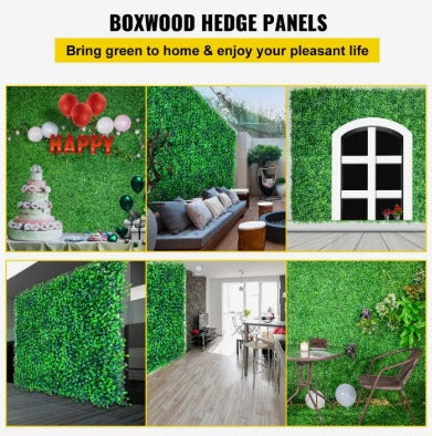 VEVOR 24pc ARTIFICIAL BOXWOOD GRASS HEDGE WALL PANELS 24x16"