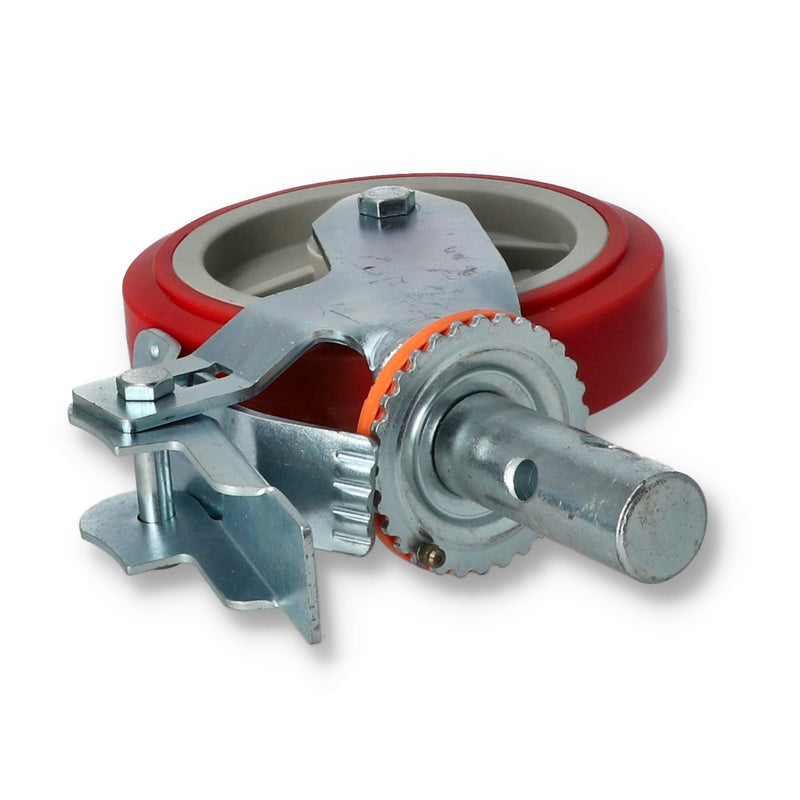 VEVOR 4PC 8'' STEM SWIVEL CASTER SET WITH BRAKE 2'' WIDE PU WHEELS