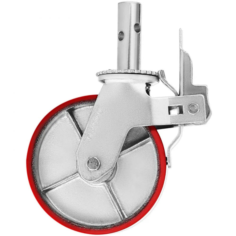 VEVOR 4PC 8'' STEM SWIVEL CASTER SET WITH BRAKE 2'' WIDE PU WHEELS