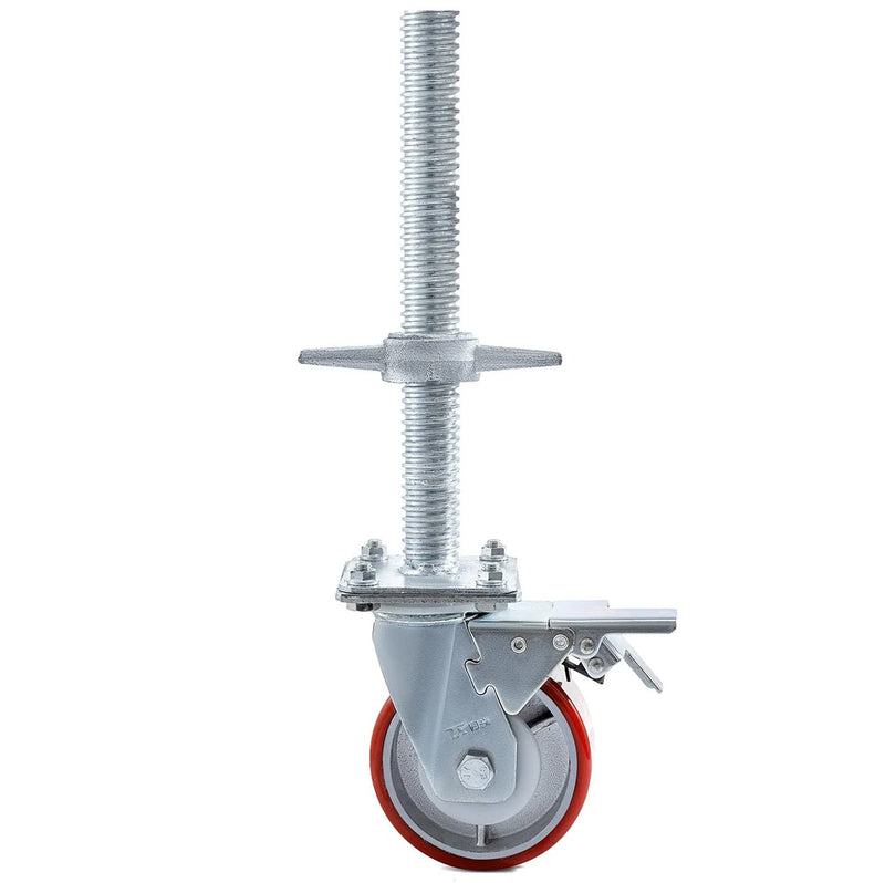 VEVOR 4PC 8'' STEM SWIVEL CASTER SET WITH BRAKE 2'' WIDE PU WHEELS