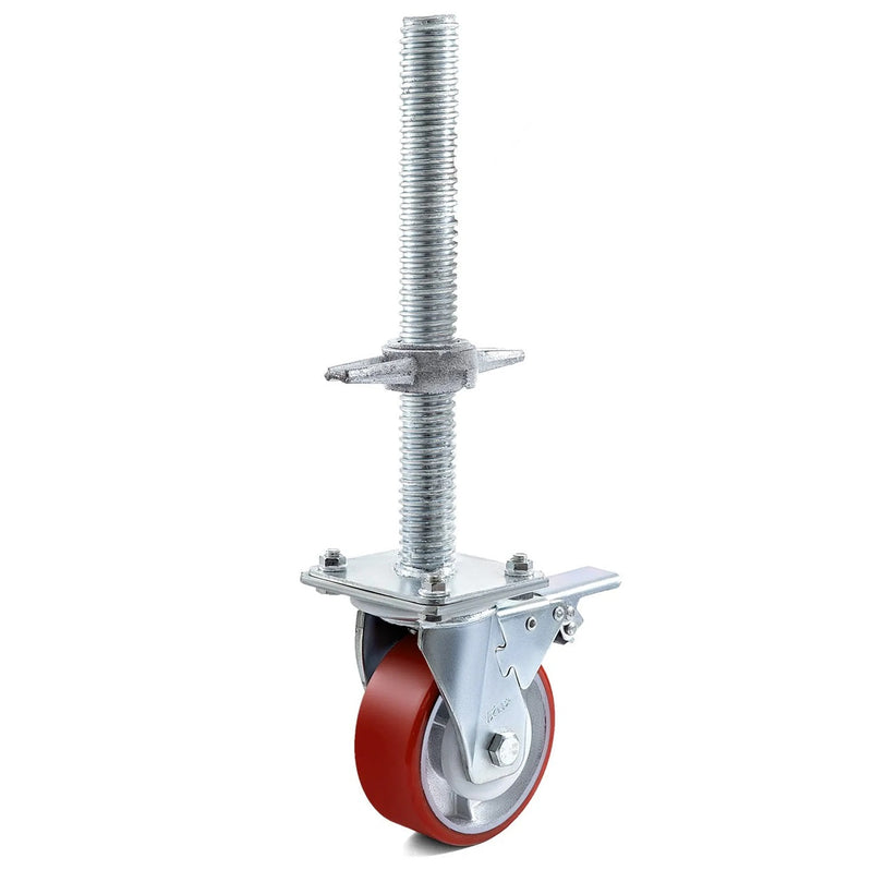 VEVOR 4PC 8'' STEM SWIVEL CASTER SET WITH BRAKE 2'' WIDE PU WHEELS