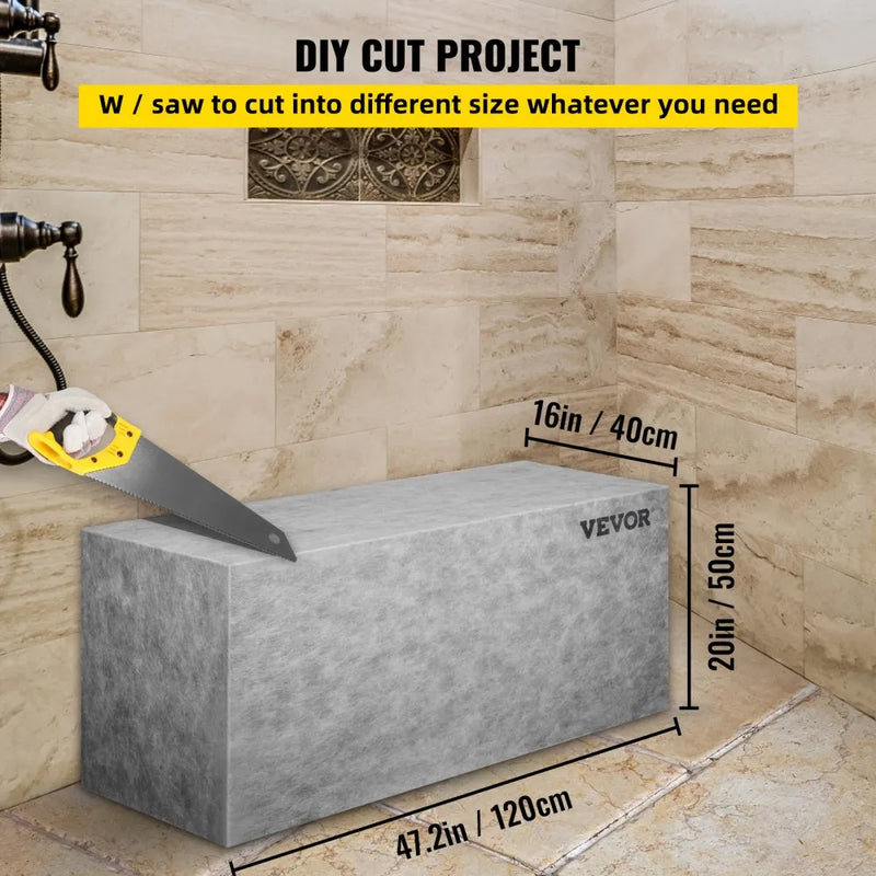 VEVOR TILE SHOWER BENCH SEAT 47.2x16x20'' 440LB CAPACITY