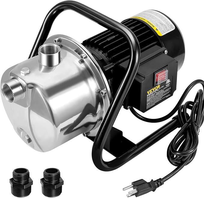 VEVOR 1.1HP SHALLOW WELL PUMP 978 GPH 131' 40 PSI