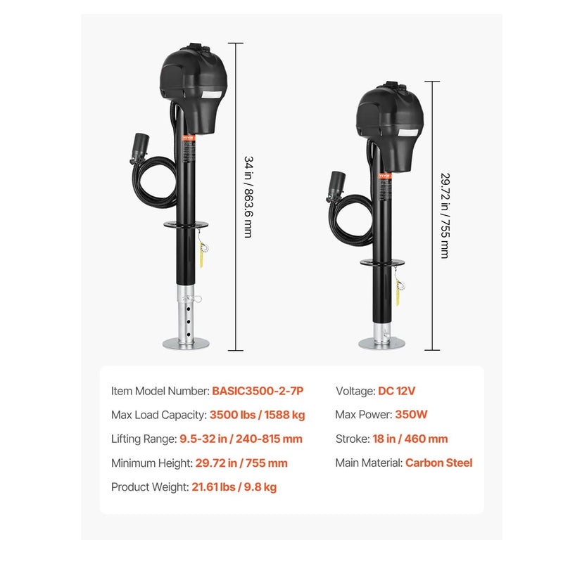 VEVOR 5T ELECTRIC-HYDRAULIC JACK WITH IMPACT WRENCH, INFLATOR & LED LIGHT