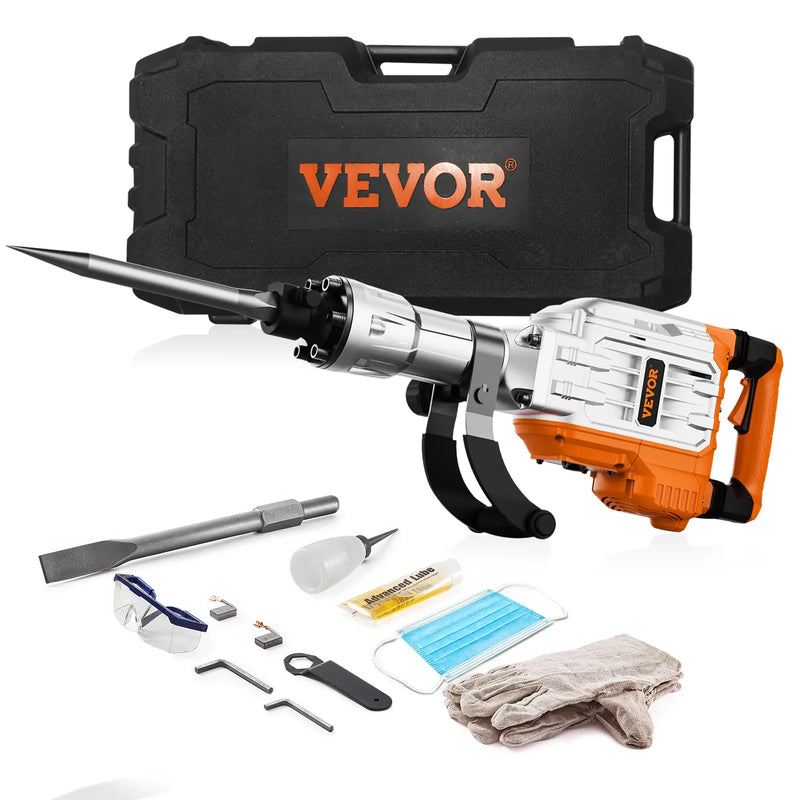 VEVOR 3500W CORDED DEMOLITION JACK HAMMER WITH CASE