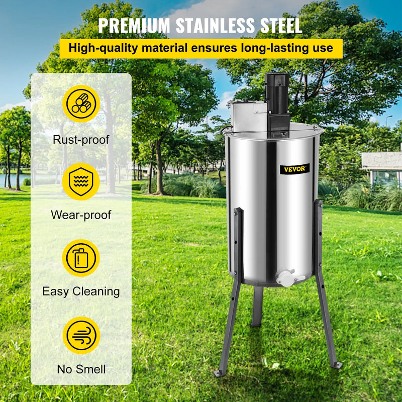 VEVOR 4/8 FRAME STAINLESS HONEY SPINNER EXTRACTOR WITH STAND