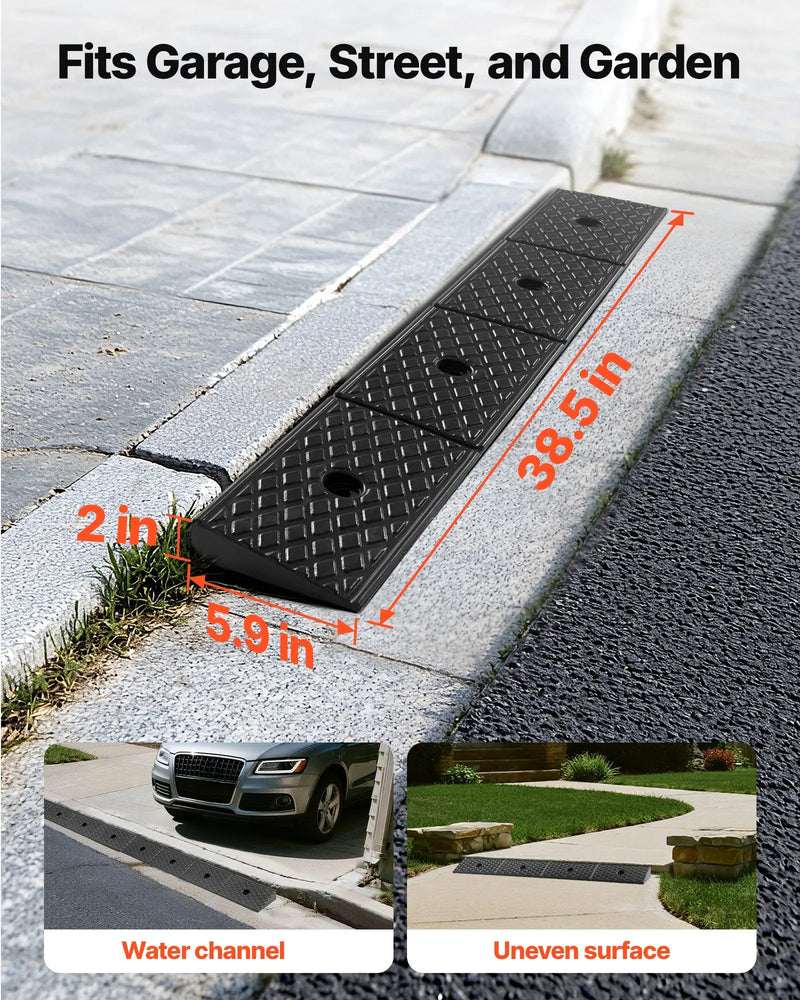 VEVOR RUBBER CURB RAMP 2.6'' RISE 48x16'' 33,000LB CAPACITY
