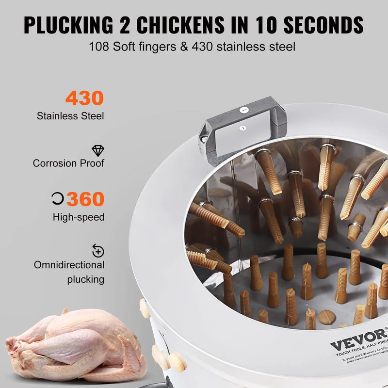 VEVOR STAINLESS TURKEY-CHICKEN PLUCKER MACHINE 20'' BARREL