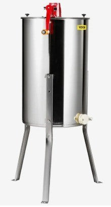VEVOR STAINLESS MANUAL HONEY EXTRACTOR WITH 2/4 FRAMES