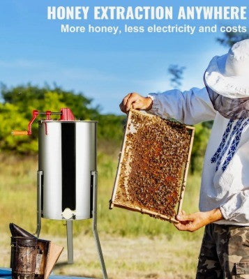 VEVOR STAINLESS MANUAL HONEY EXTRACTOR WITH 2/4 FRAMES