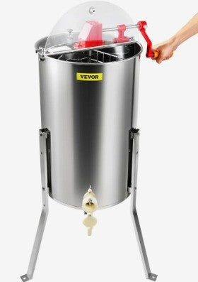 VEVOR STAINLESS MANUAL HONEY EXTRACTOR WITH 2/4 FRAMES