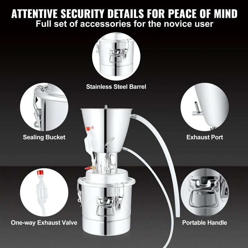 VEVOR 8 GALLON STAINLESS ALCOHOL STILL HOME BREWING & DISTILLATION KIT