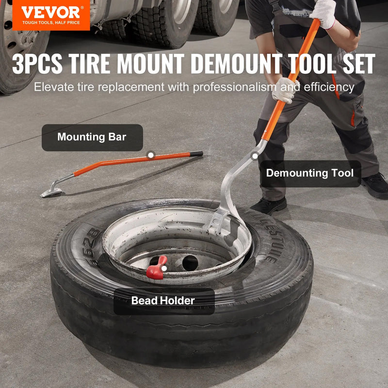VEVOR 3PC TIRE MOUNT-DEMOUNT TOOL KIT FOR 22.5-24.5'' RADIAL BIAS PLY/TUBLESS TIRES