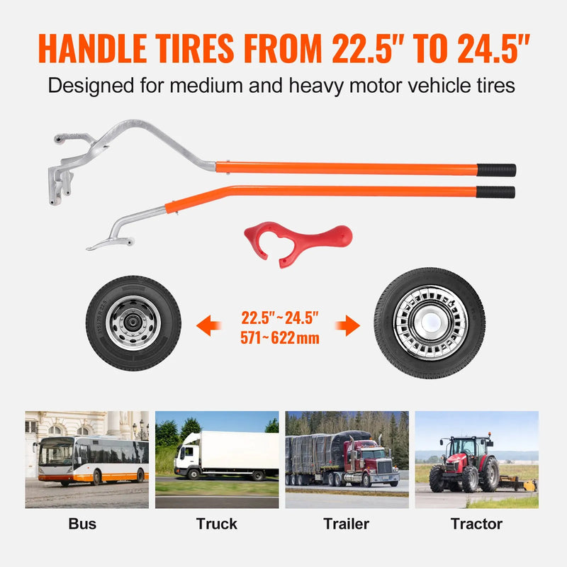 VEVOR 3PC TIRE MOUNT-DEMOUNT TOOL KIT FOR 22.5-24.5'' RADIAL BIAS PLY/TUBLESS TIRES