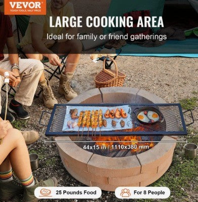 VEVOR 44'' RECTANGULAR FIRE PIT GRILL GRATE