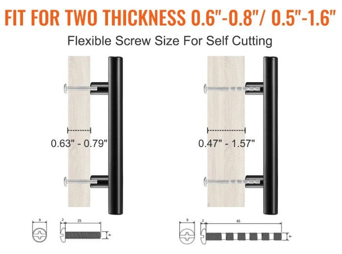 VEVOR 30PK 3'' SLIM BLACK CABINET PULLS