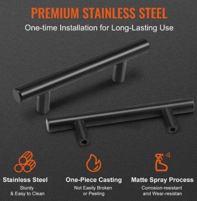 VEVOR 30PK 3'' SLIM BLACK CABINET PULLS